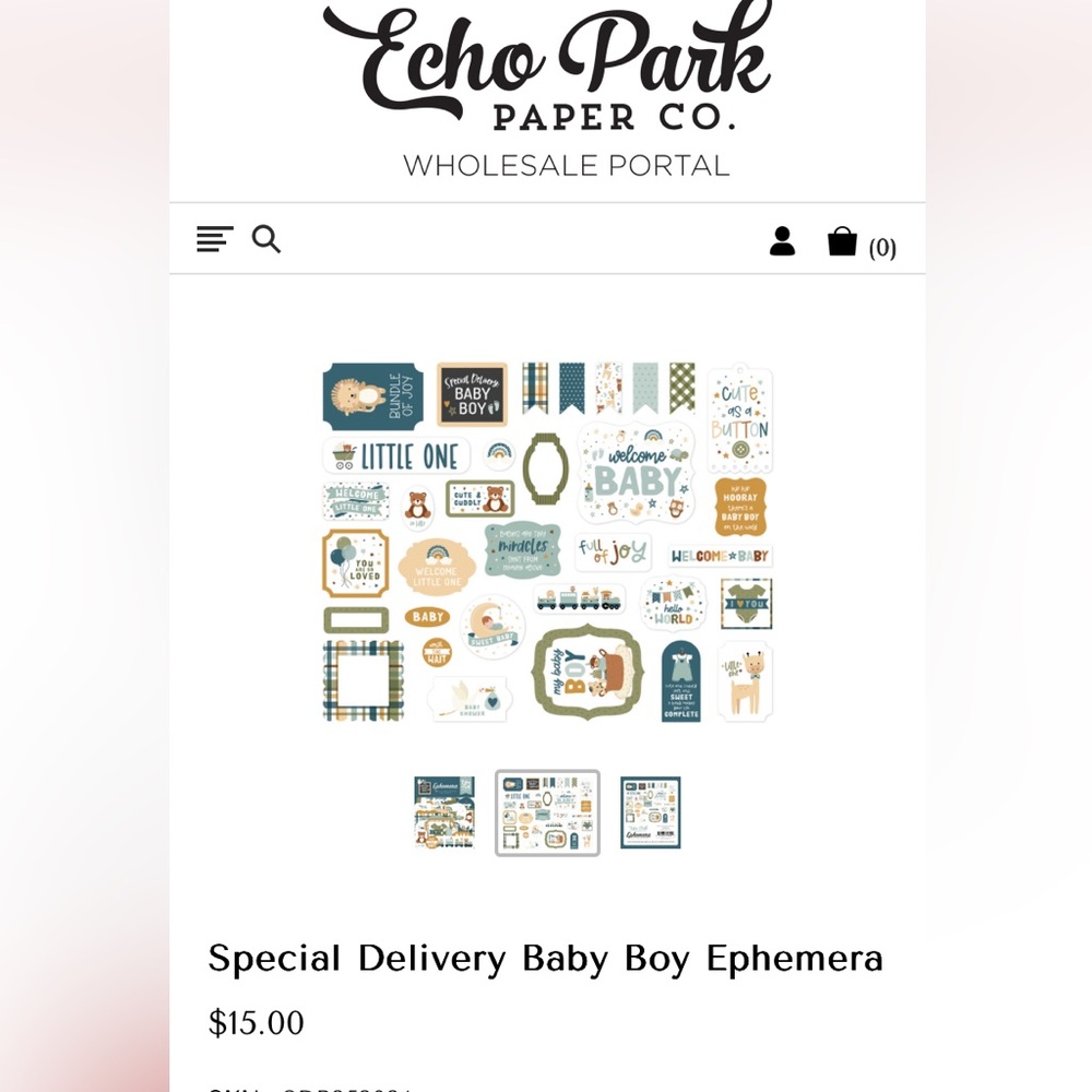 Special Delivery Baby Boy Ephemera
